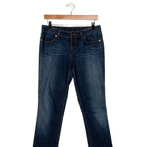 Tory Burch Jeans
Inseam: 28.25"
Waist: 32.75"
Hip: 34.25"